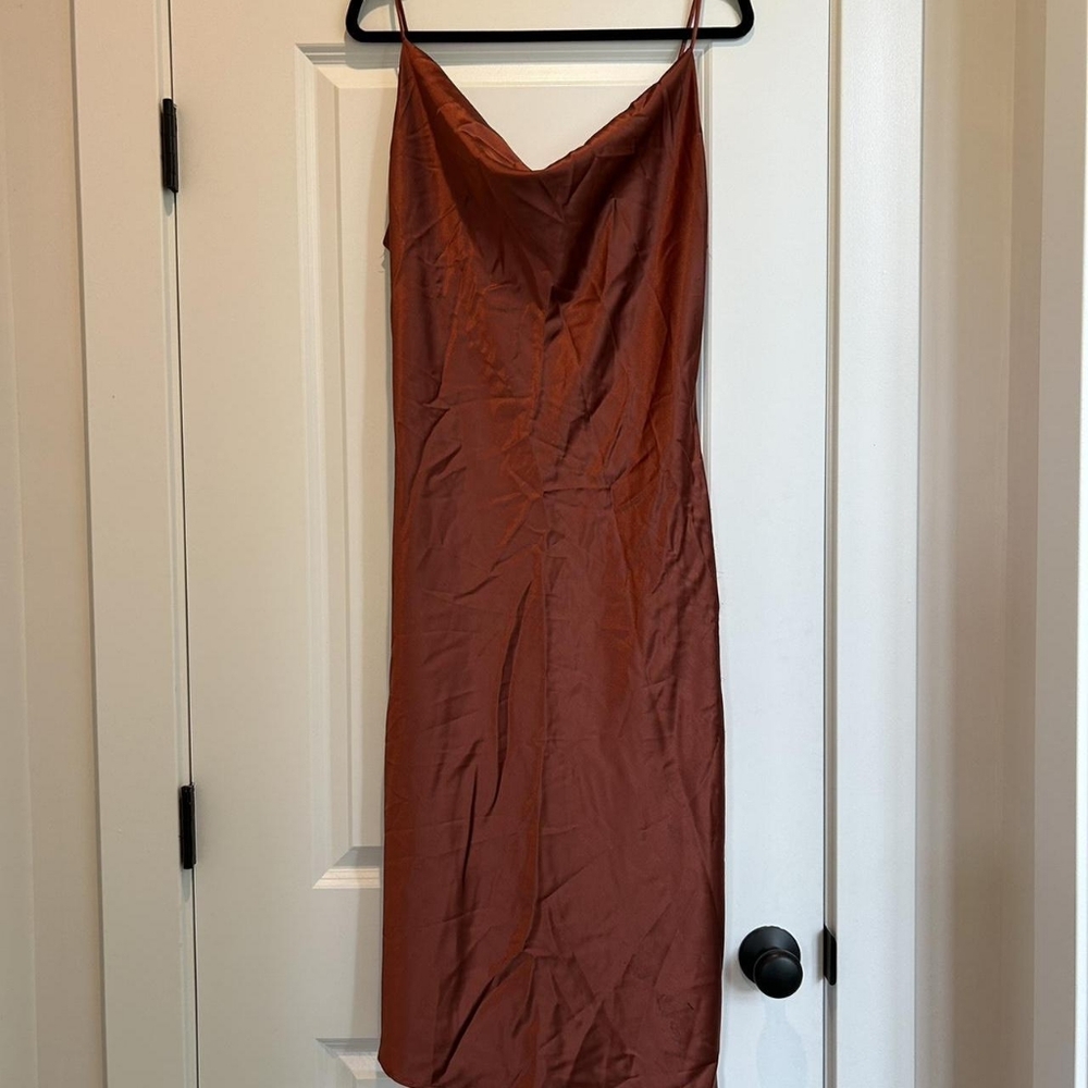 Petal & Pup Women's Orange and Brown Dress